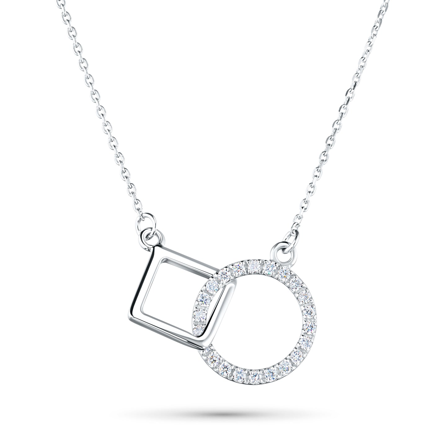 Sterling Silver Necklace with Lab-Created Diamonds 0.130 CT.TW