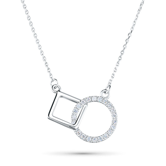 Sterling Silver Necklace with Lab-Created Diamonds 0.130 CT.TW