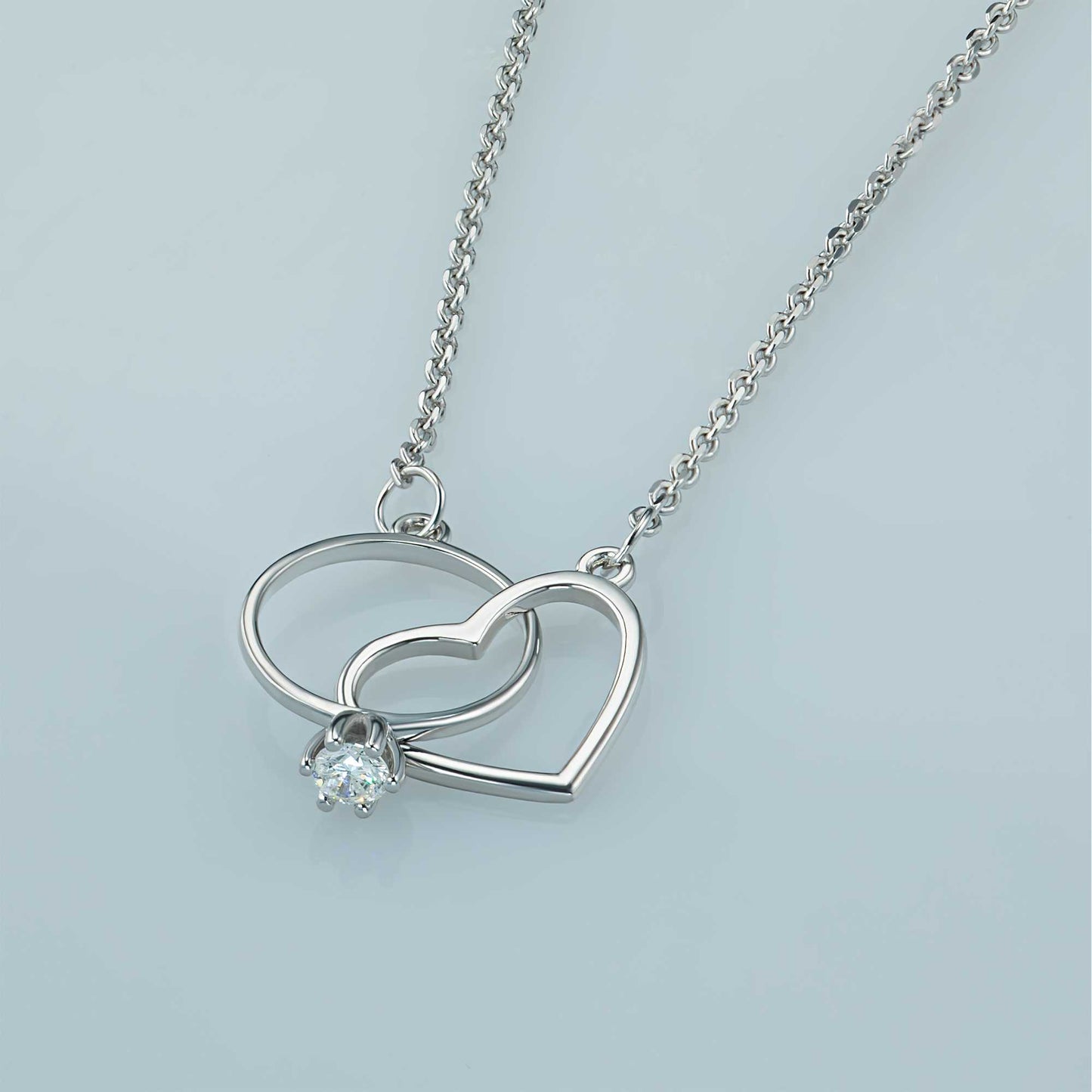 Sterling Silver Necklace with Lab-Created Diamonds 0.150 CT.TW
