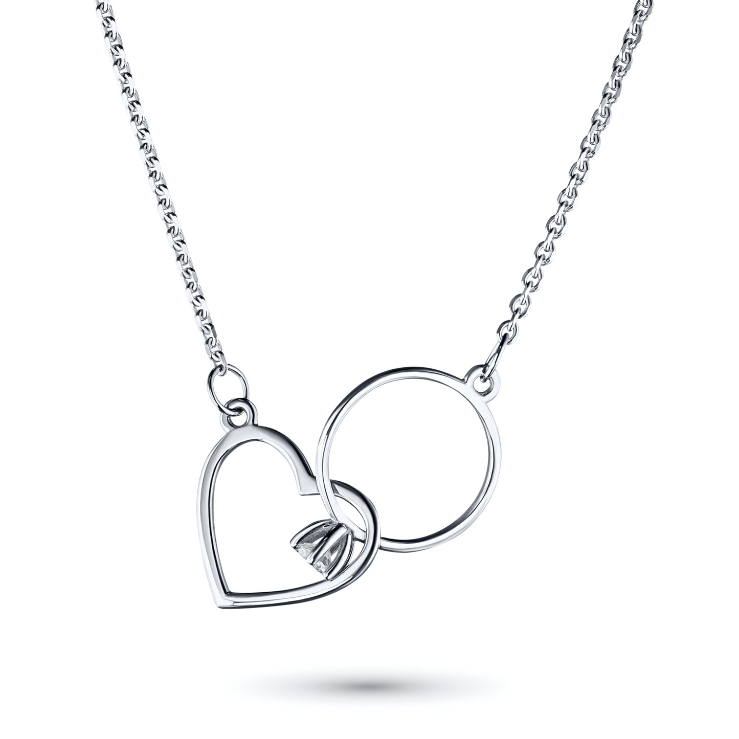 Sterling Silver Necklace with Lab-Created Diamonds 0.150 CT.TW