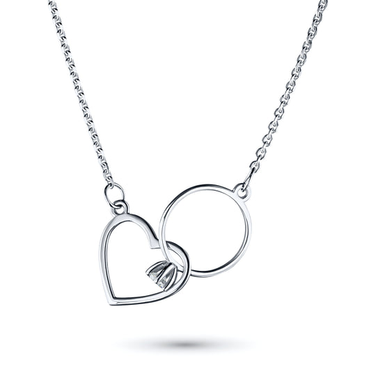 Sterling Silver Necklace with Lab-Created Diamonds 0.150 CT.TW