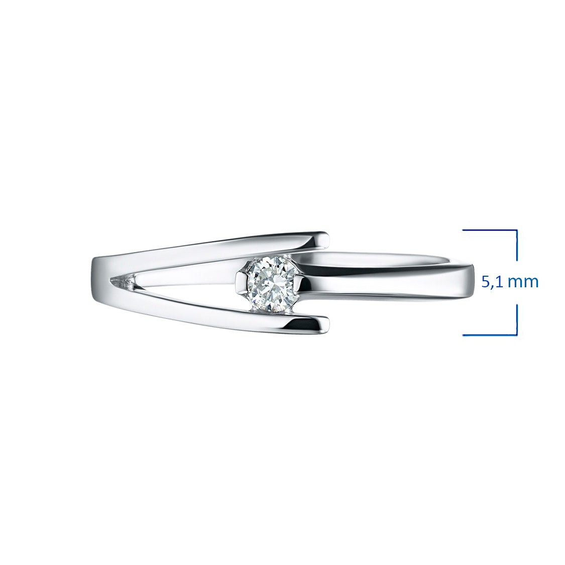 Sterling Silver Ring with Lab-Created Diamonds 0.080 CT.TW