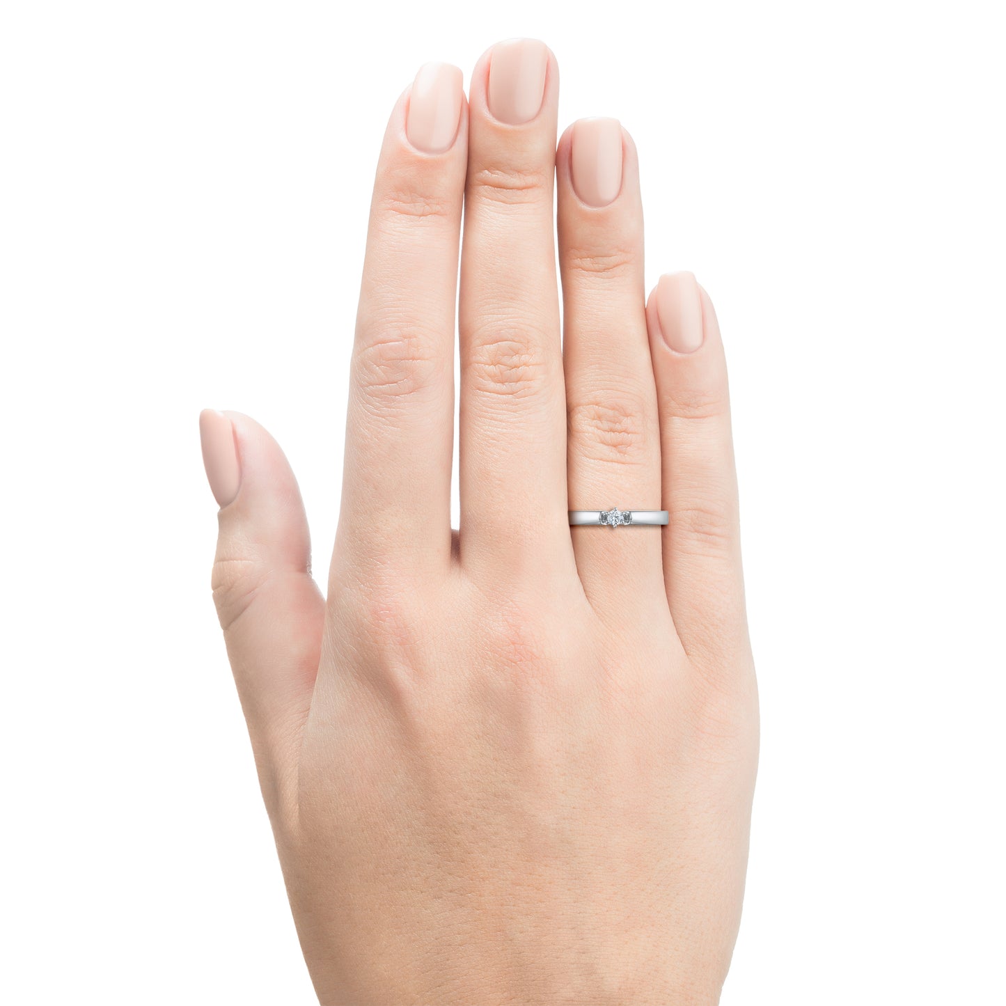 Sterling Silver Ring with Lab-Created Diamonds 0.060 CT.TW