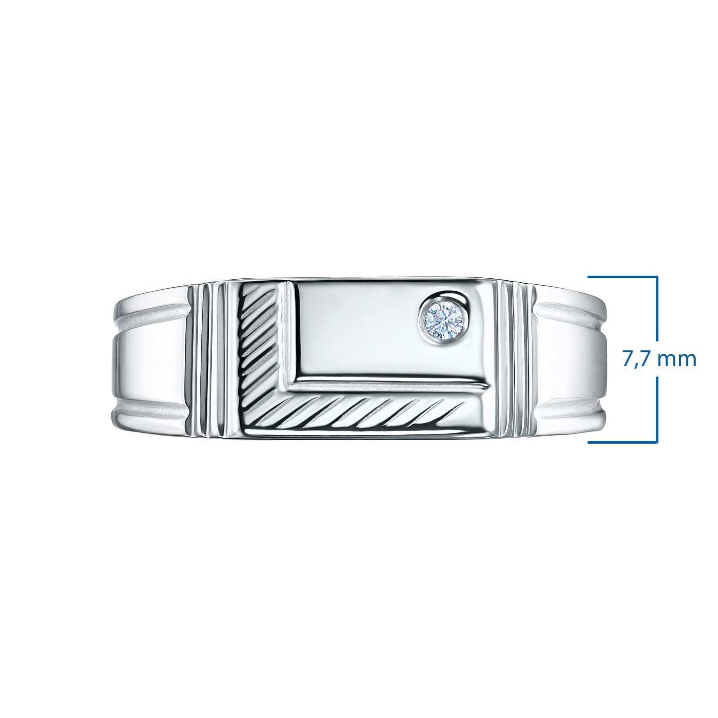 Sterling Silver Ring with Lab-Created Diamonds 0.030 CT.TW