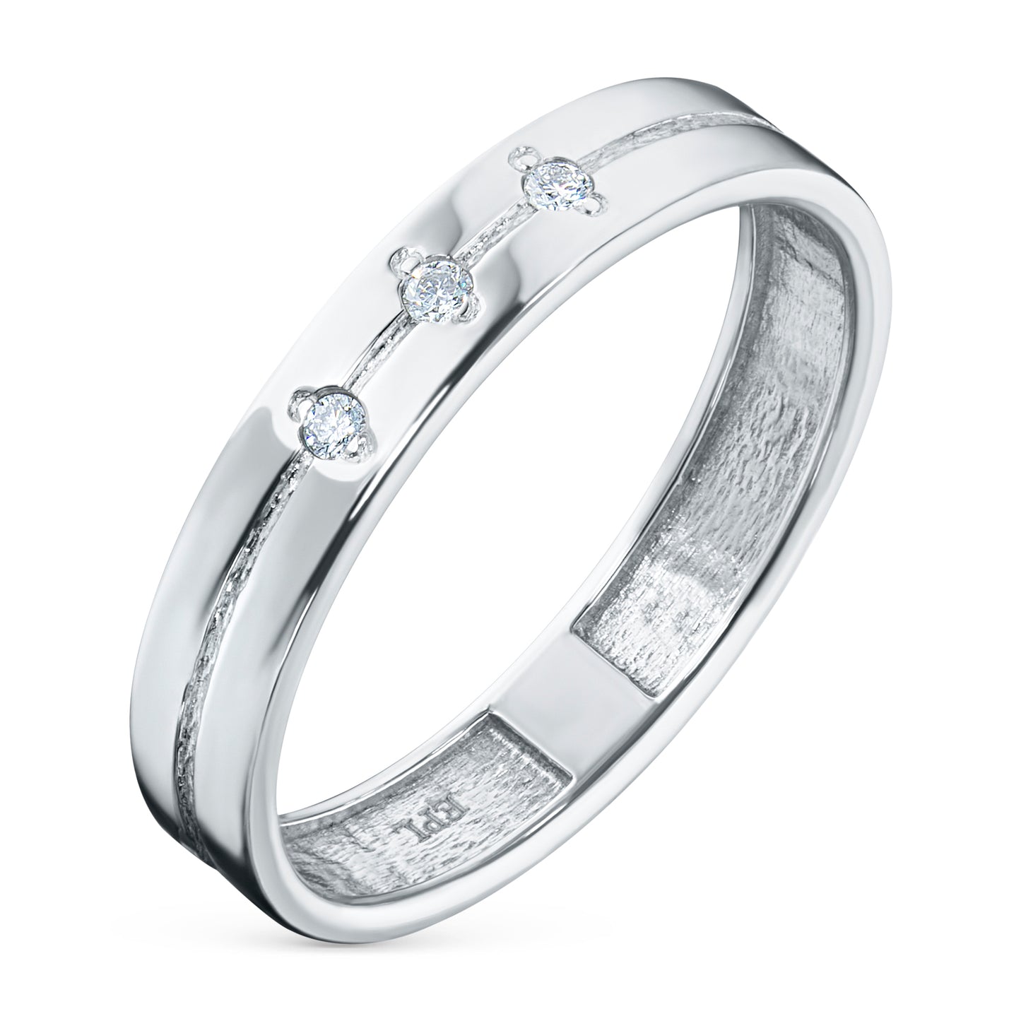 Sterling Silver Ring with Lab-Created Diamonds 0.040 CT.TW