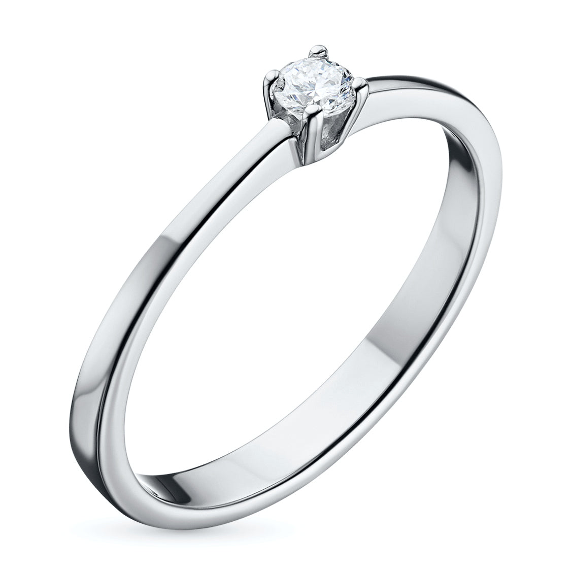 Sterling Silver Ring with Natural Diamonds 0.030 CT.TW