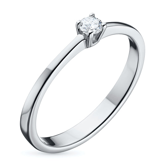 Sterling Silver Ring with Natural Diamonds 0.030 CT.TW