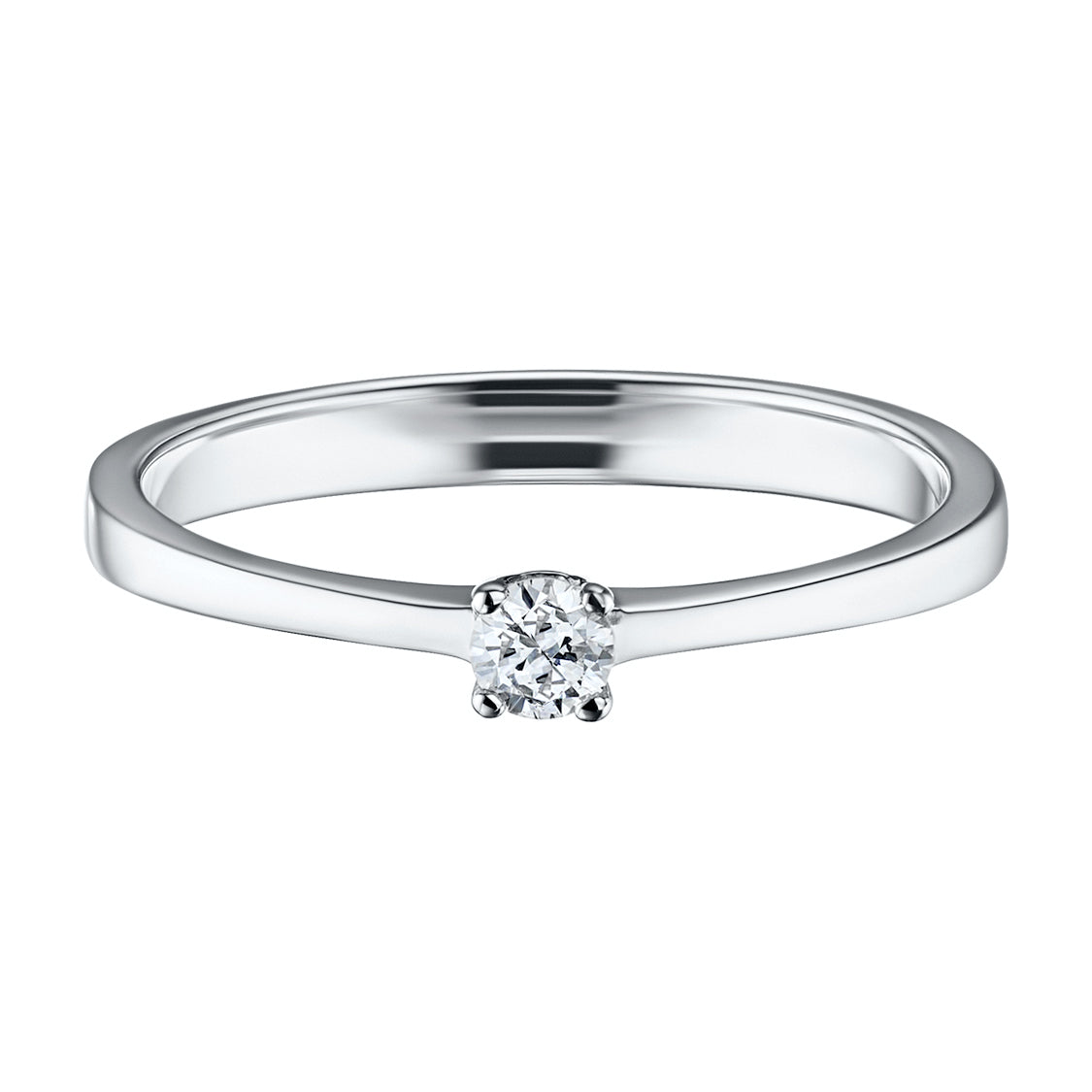 Sterling Silver Ring with Natural Diamonds 0.030 CT.TW