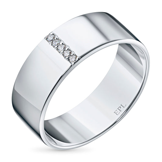 Sterling Silver Ring with Natural Diamonds 0.150 CT.TW