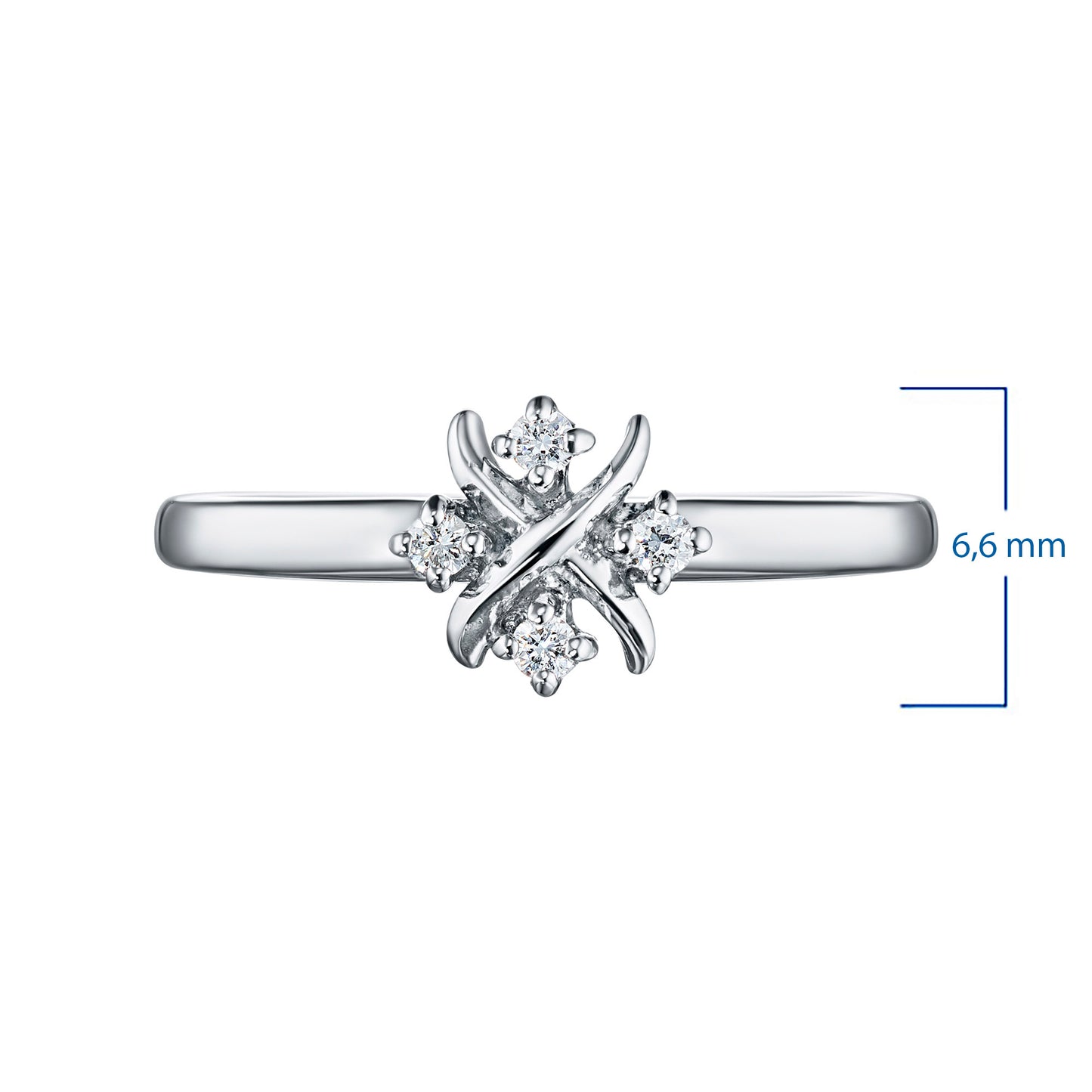 Sterling Silver Ring with Lab-Created Diamonds 0.080 CT.TW