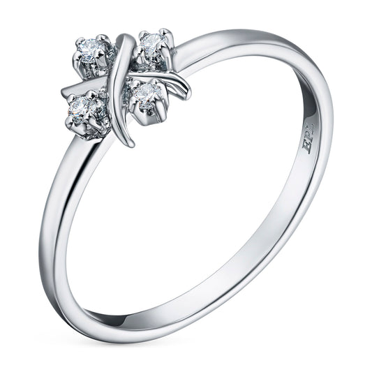 Sterling Silver Ring with Lab-Created Diamonds 0.080 CT.TW