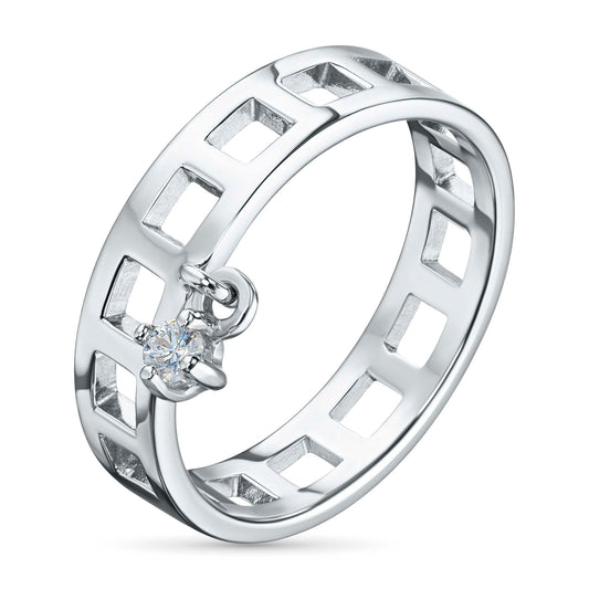Sterling Silver Ring with Lab-Created Diamonds 0.180 CT.TW
