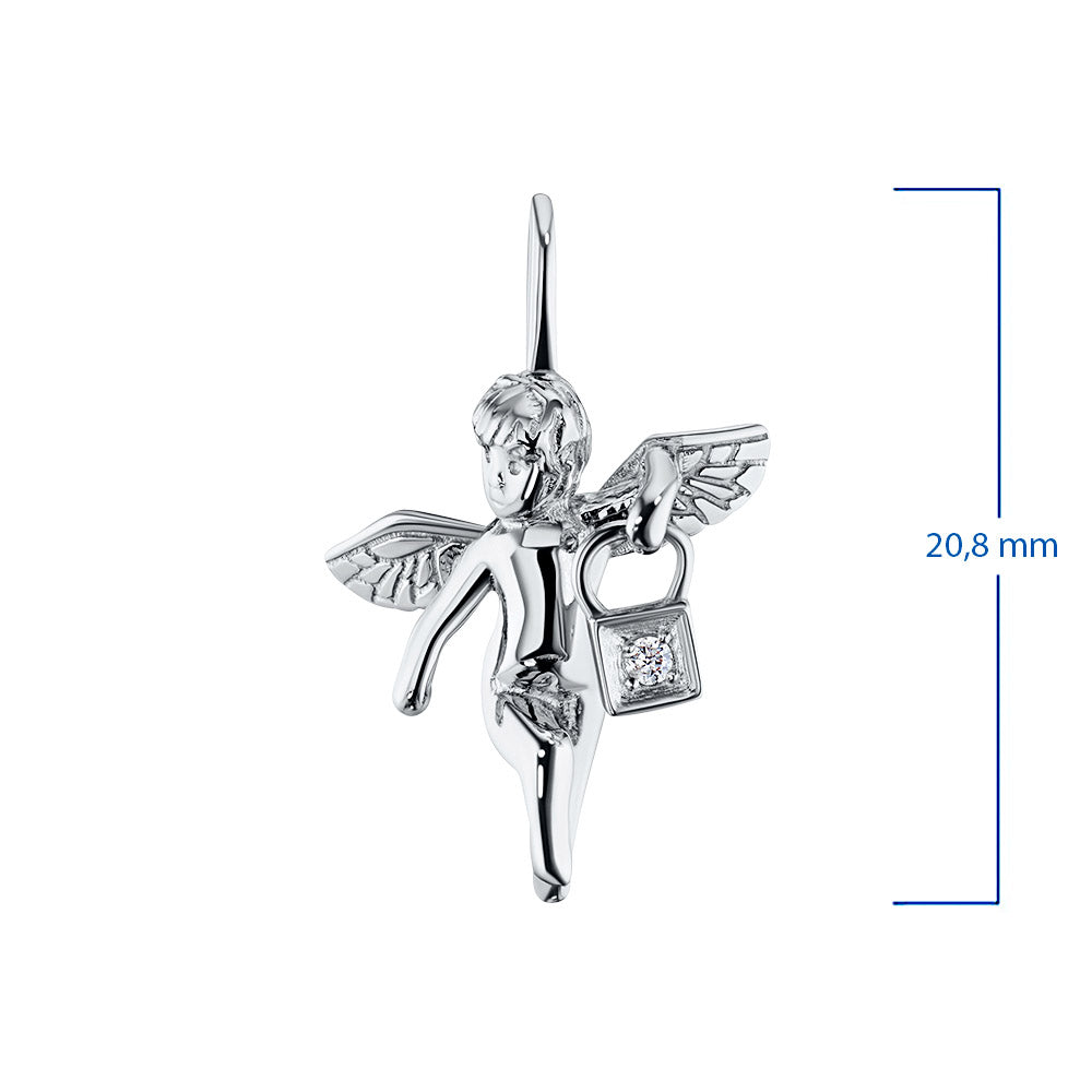 Sterling Silver Pendant with Lab-Created Diamonds 0.080 CT.TW