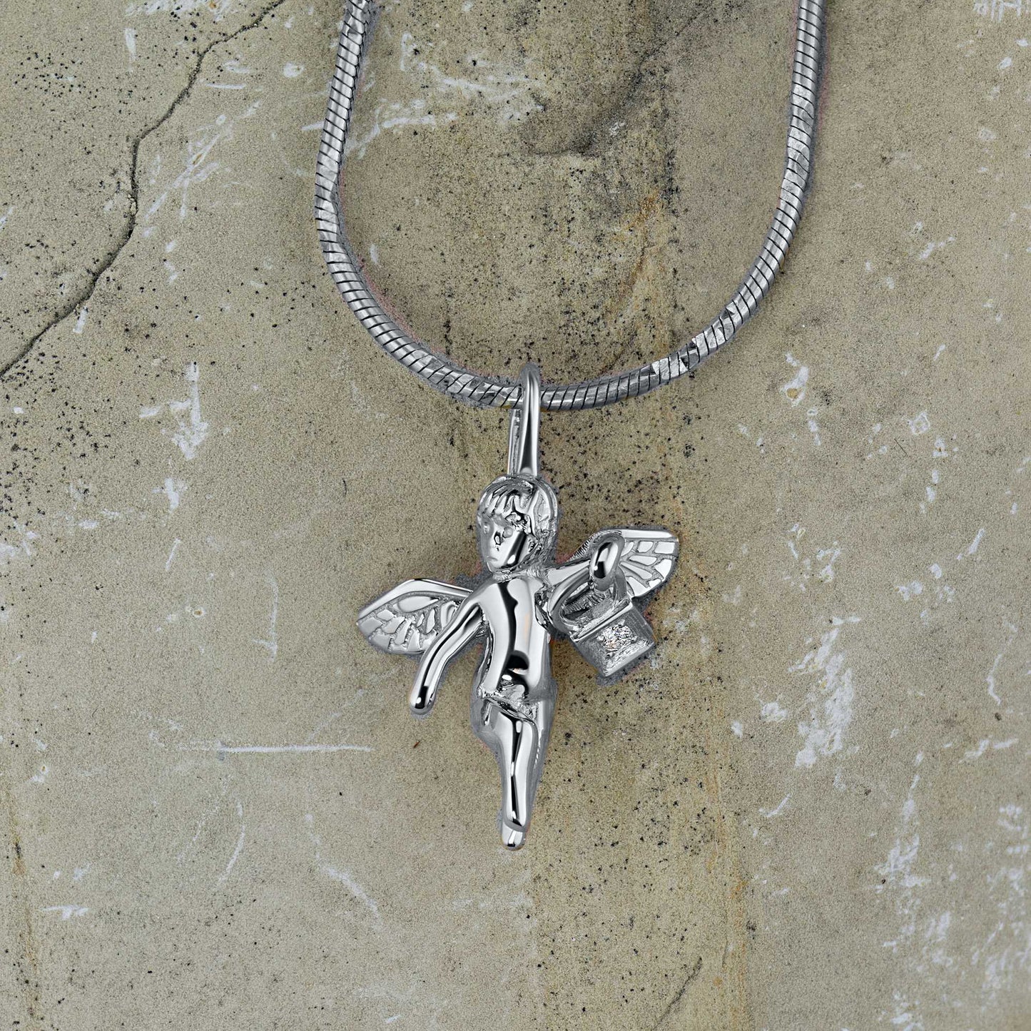 Sterling Silver Pendant with Lab-Created Diamonds 0.080 CT.TW