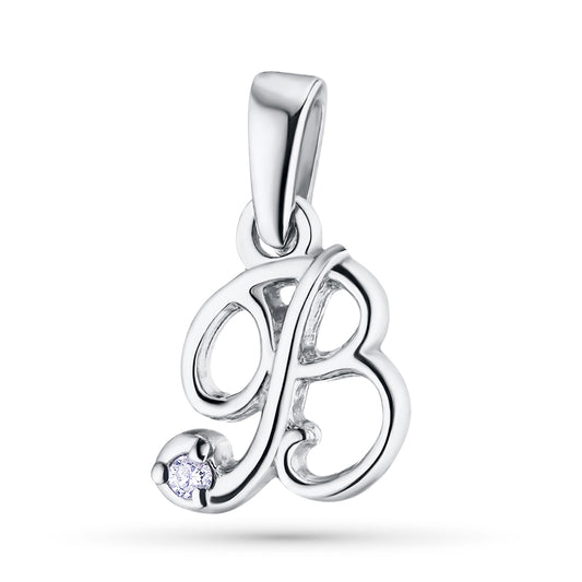 Sterling Silver Pendant with Natural Diamonds 0.010 CT.TW