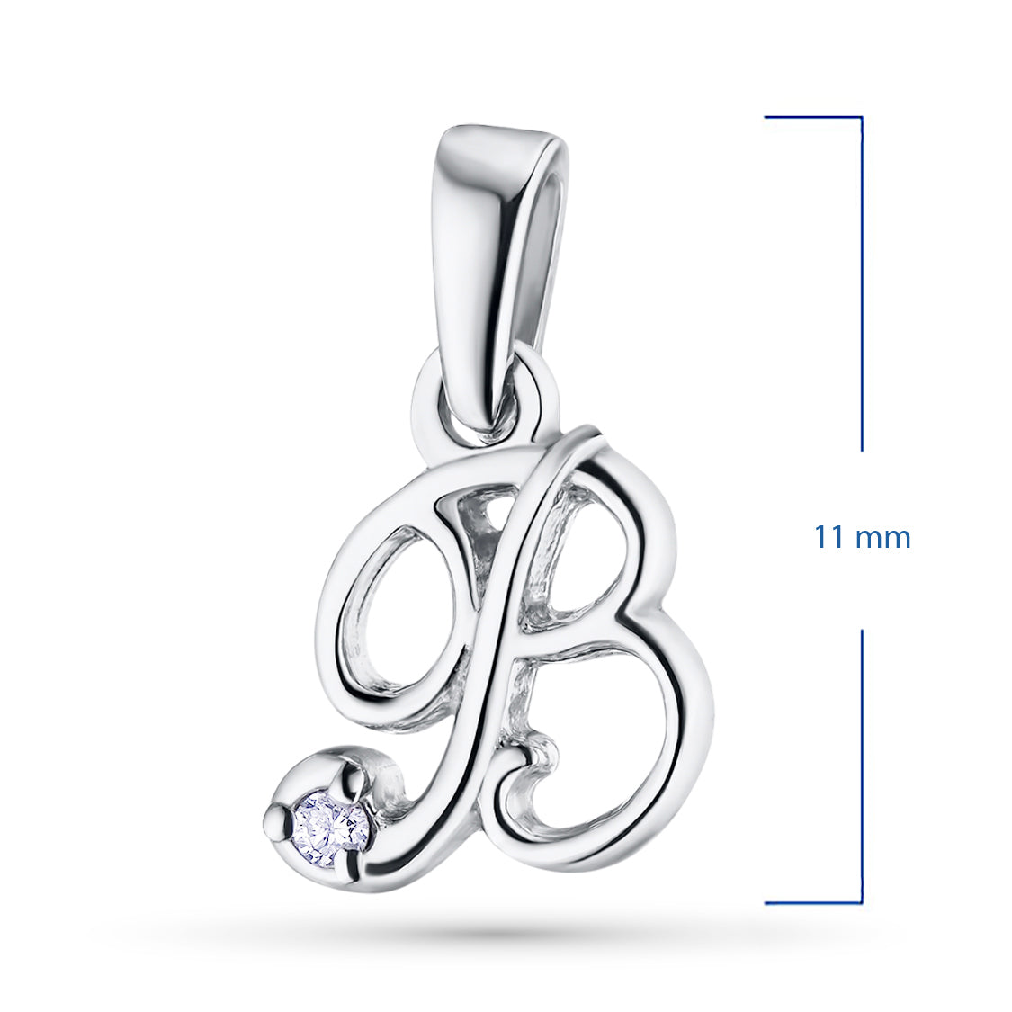 Sterling Silver Pendant with Natural Diamonds 0.010 CT.TW