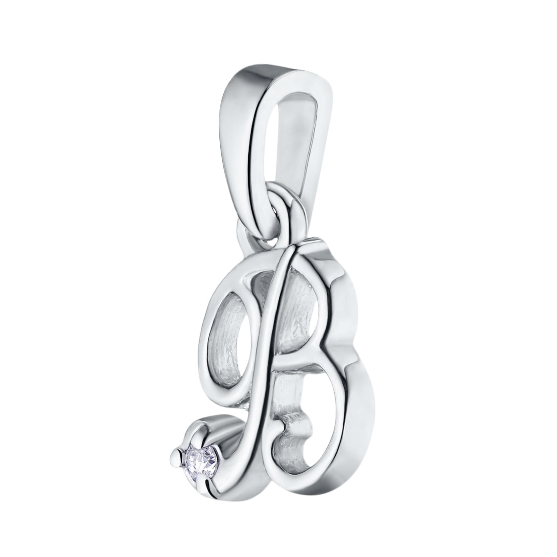 Sterling Silver Pendant with Natural Diamonds 0.010 CT.TW