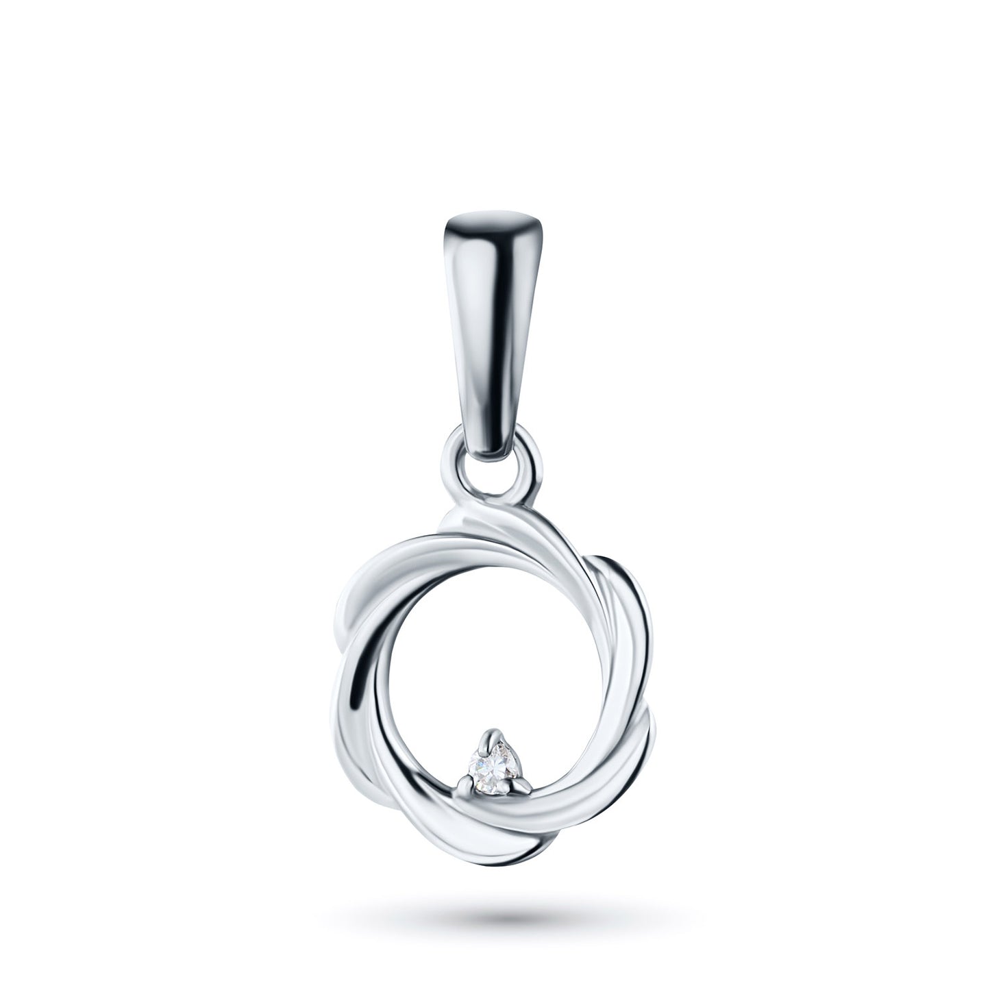 Sterling Silver Pendant with Natural Diamonds 0.010 CT.TW