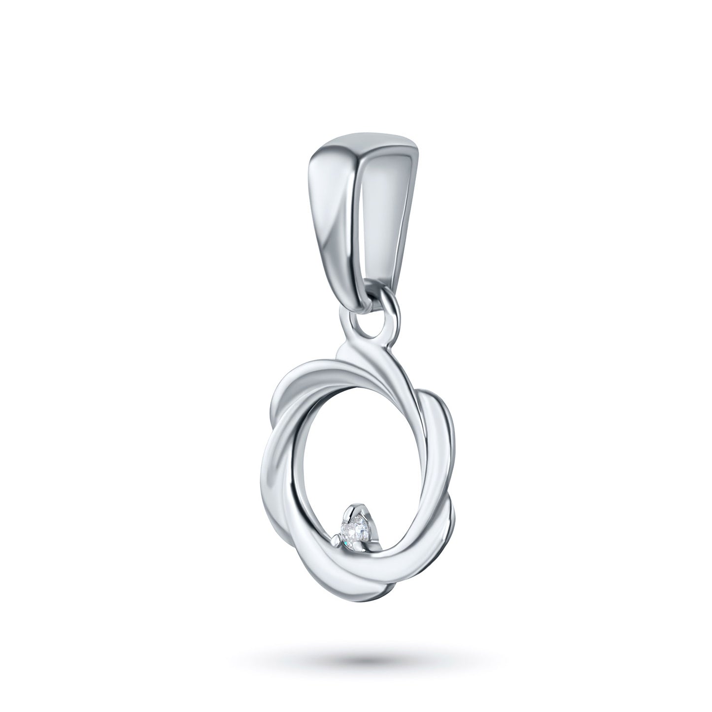 Sterling Silver Pendant with Natural Diamonds 0.010 CT.TW