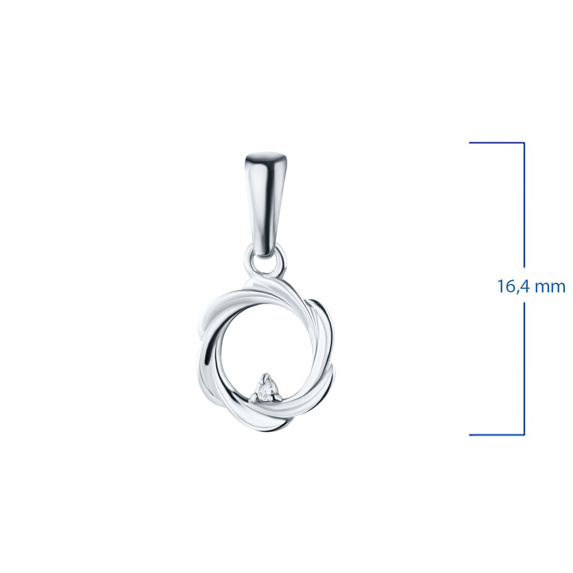Sterling Silver Pendant with Natural Diamonds 0.010 CT.TW