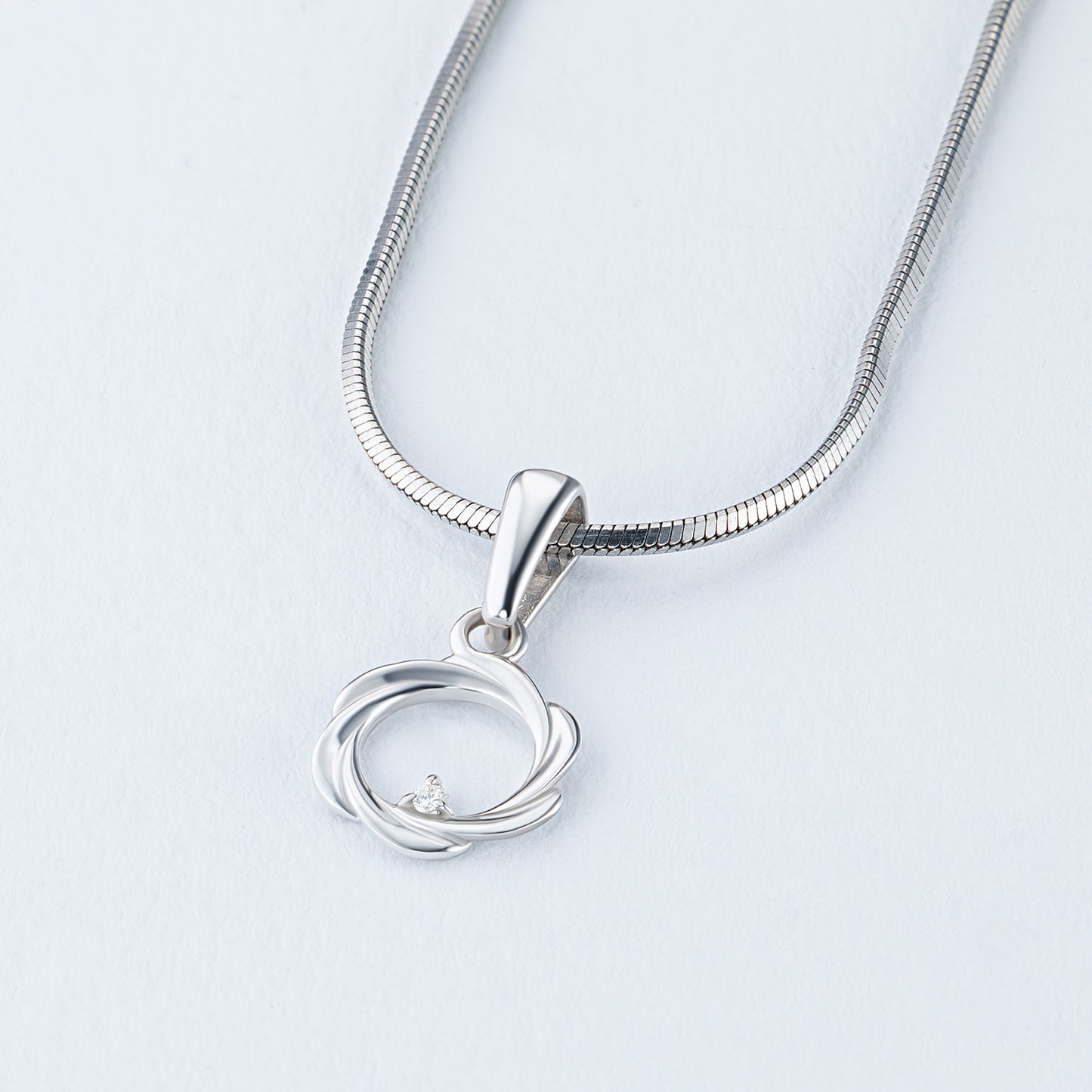 Sterling Silver Pendant with Natural Diamonds 0.010 CT.TW