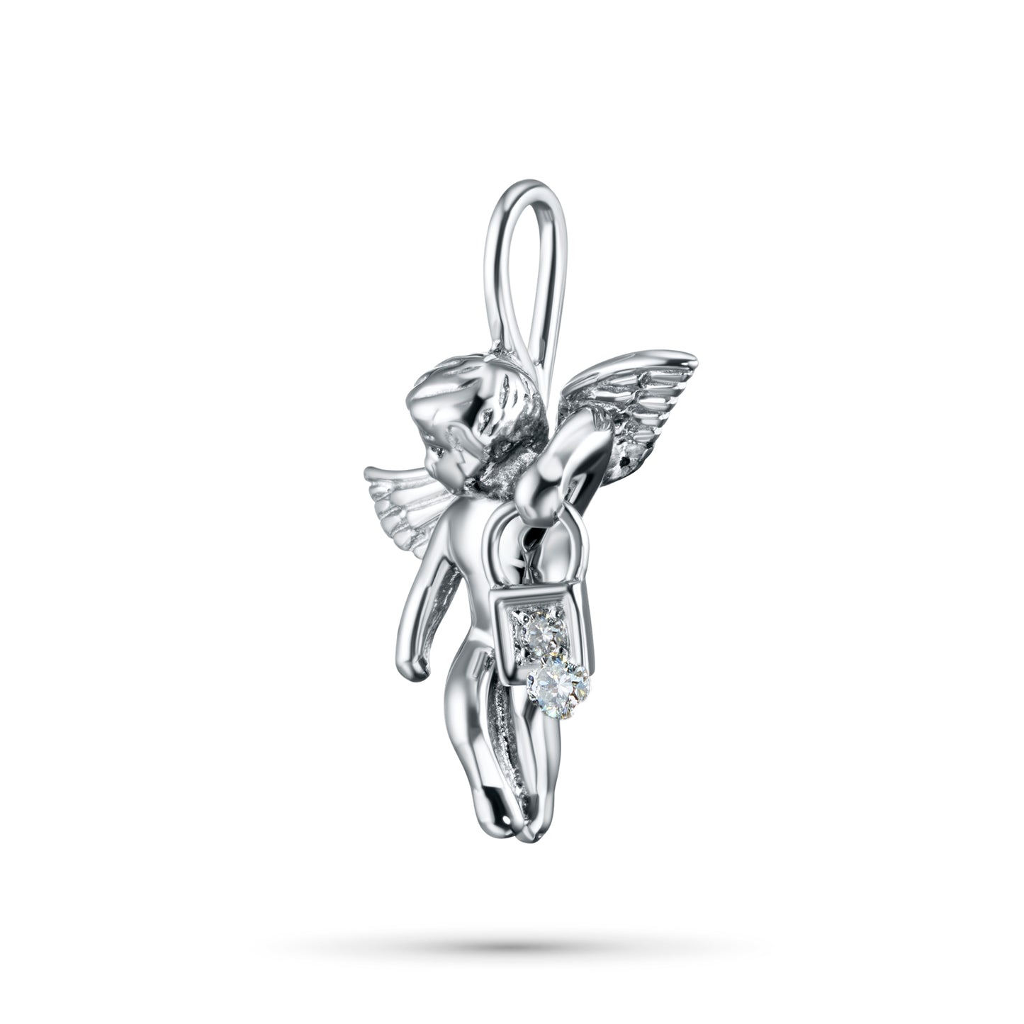 Sterling Silver Pendant with Natural Diamonds 0.010 CT.TW