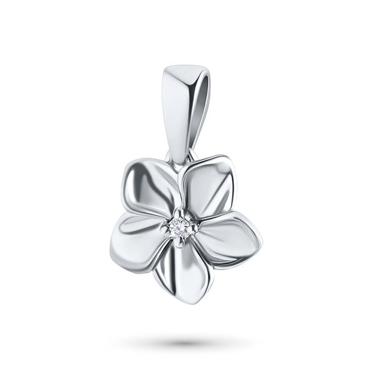 Sterling Silver Pendant with Natural Diamonds 0.010 CT.TW