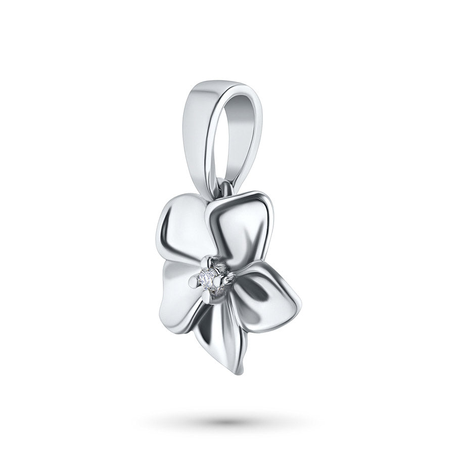 Sterling Silver Pendant with Natural Diamonds 0.010 CT.TW
