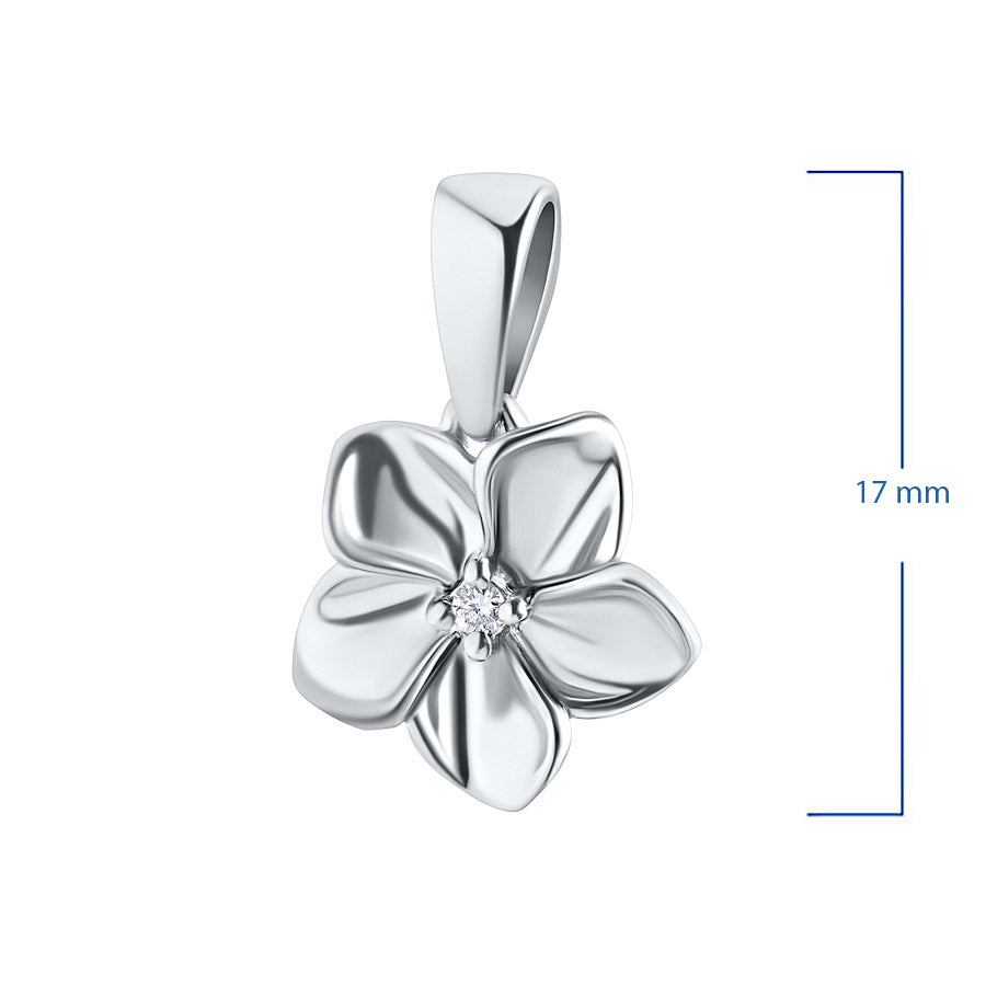 Sterling Silver Pendant with Natural Diamonds 0.010 CT.TW