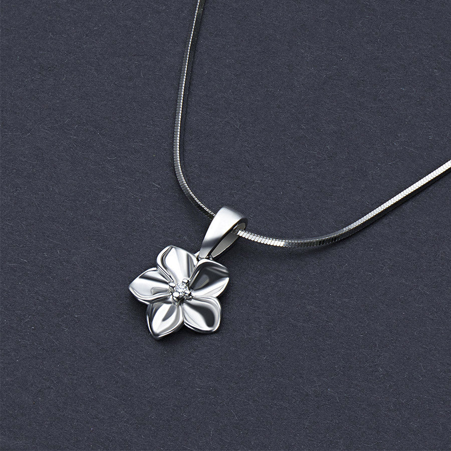 Sterling Silver Pendant with Natural Diamonds 0.010 CT.TW