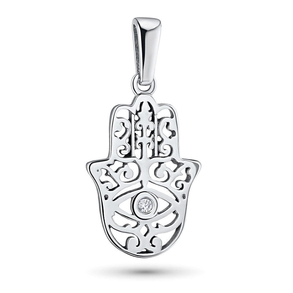 14K White Gold Pendant with Lab-Created Diamonds 0.010 CT.TW