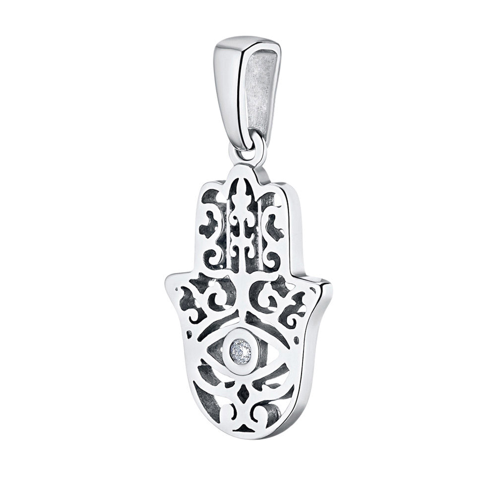 14K White Gold Pendant with Lab-Created Diamonds 0.010 CT.TW