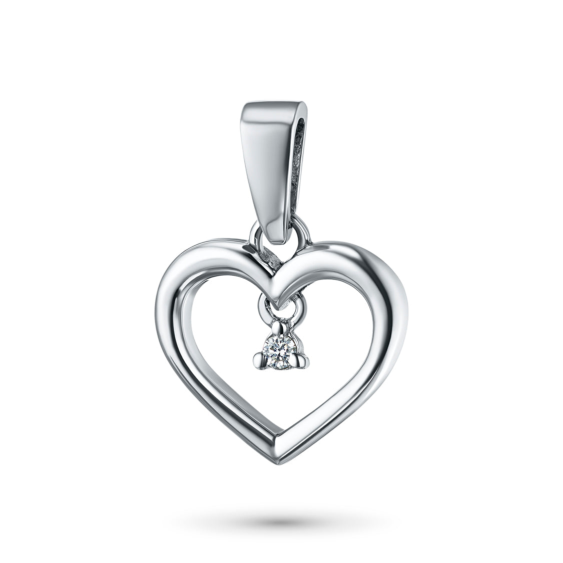 Sterling Silver Pendant with Natural Diamonds 0.020 CT.TW