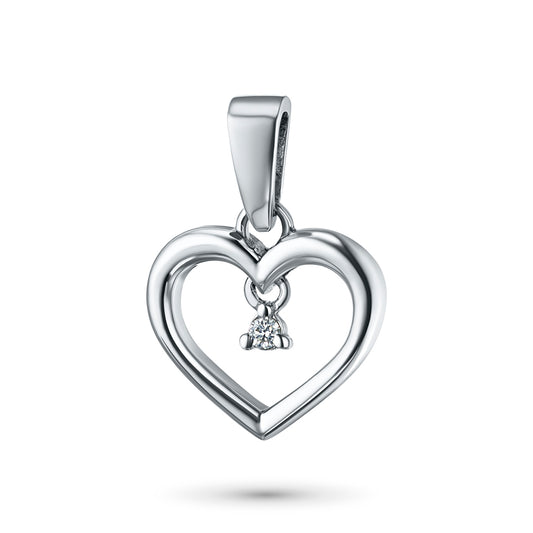 Sterling Silver Pendant with Natural Diamonds 0.020 CT.TW