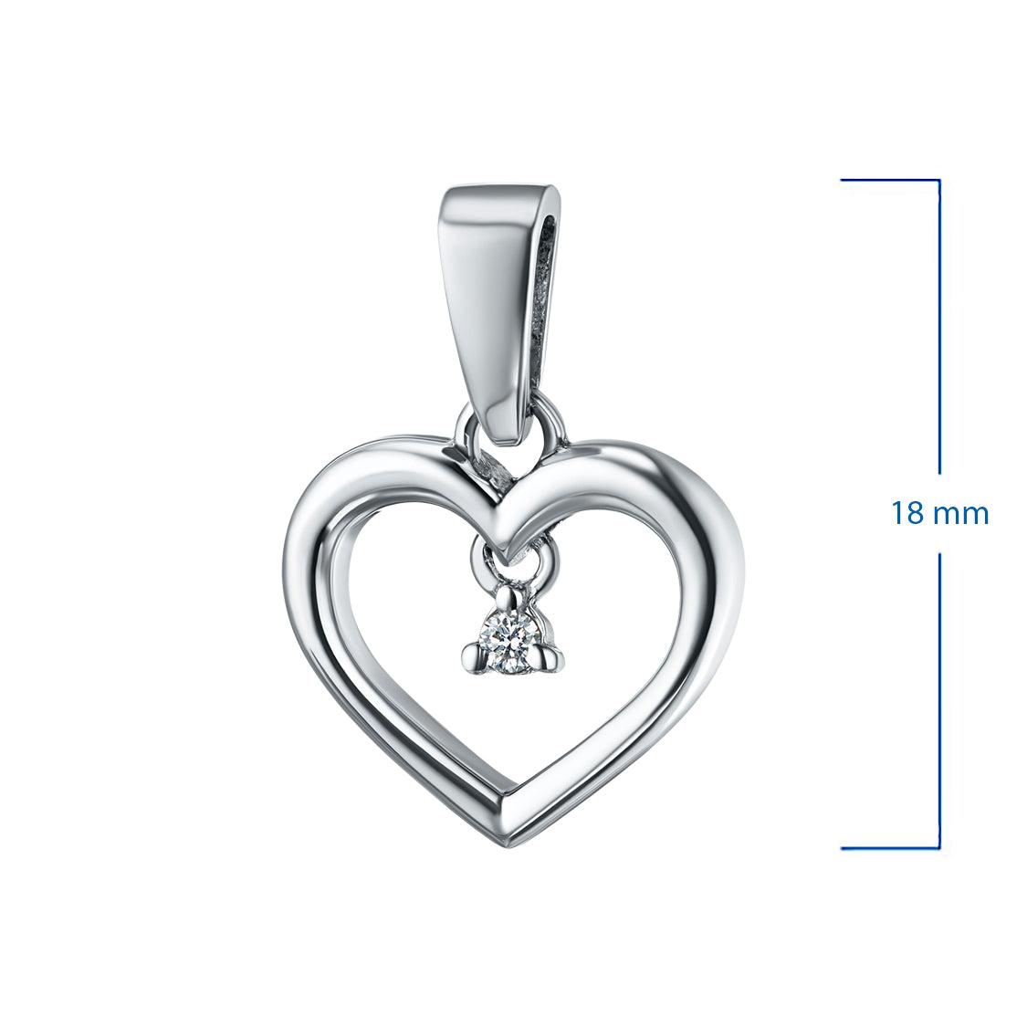 Sterling Silver Pendant with Natural Diamonds 0.020 CT.TW