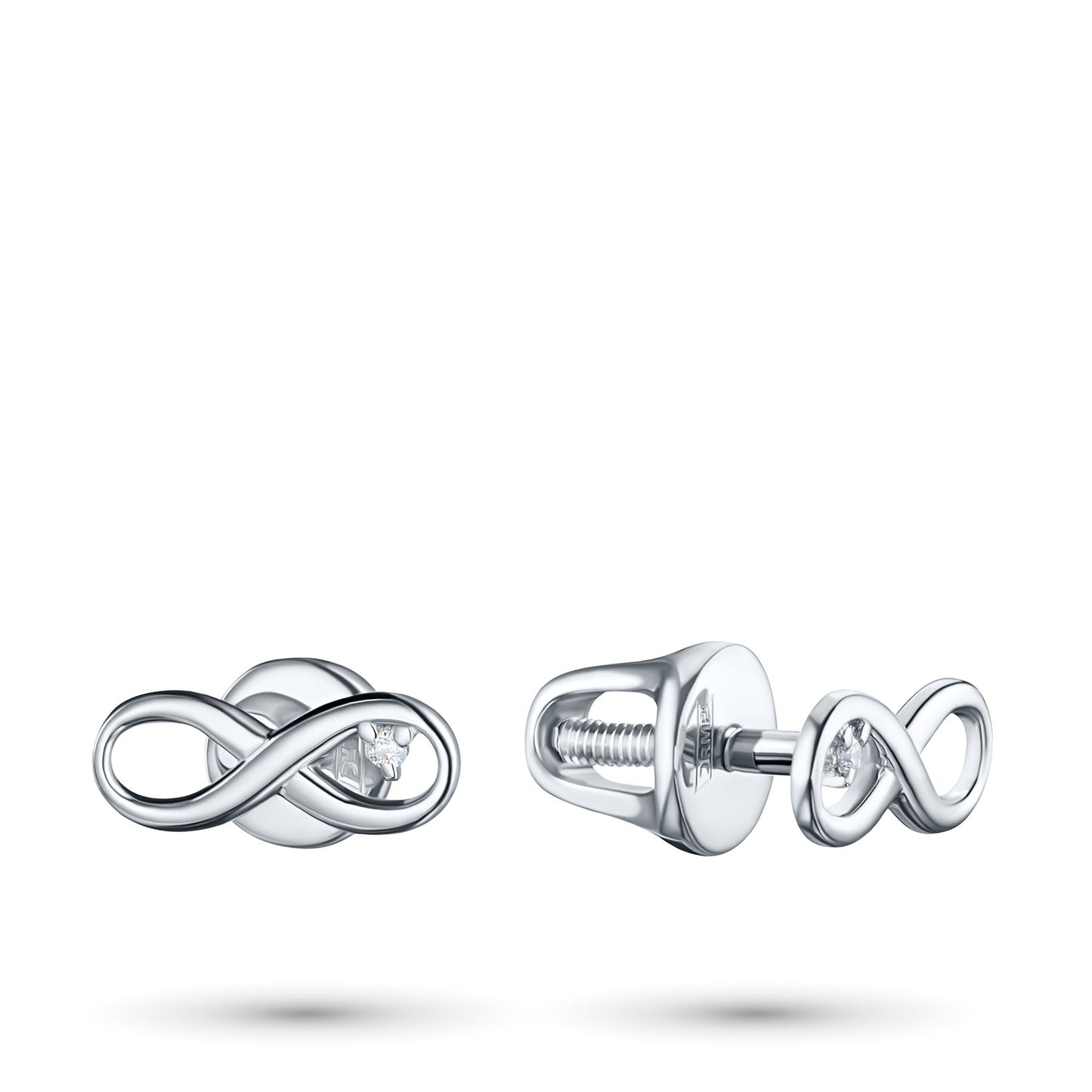Sterling Silver Earring Studs with Lab-Created Diamonds 0.020 CT.TW