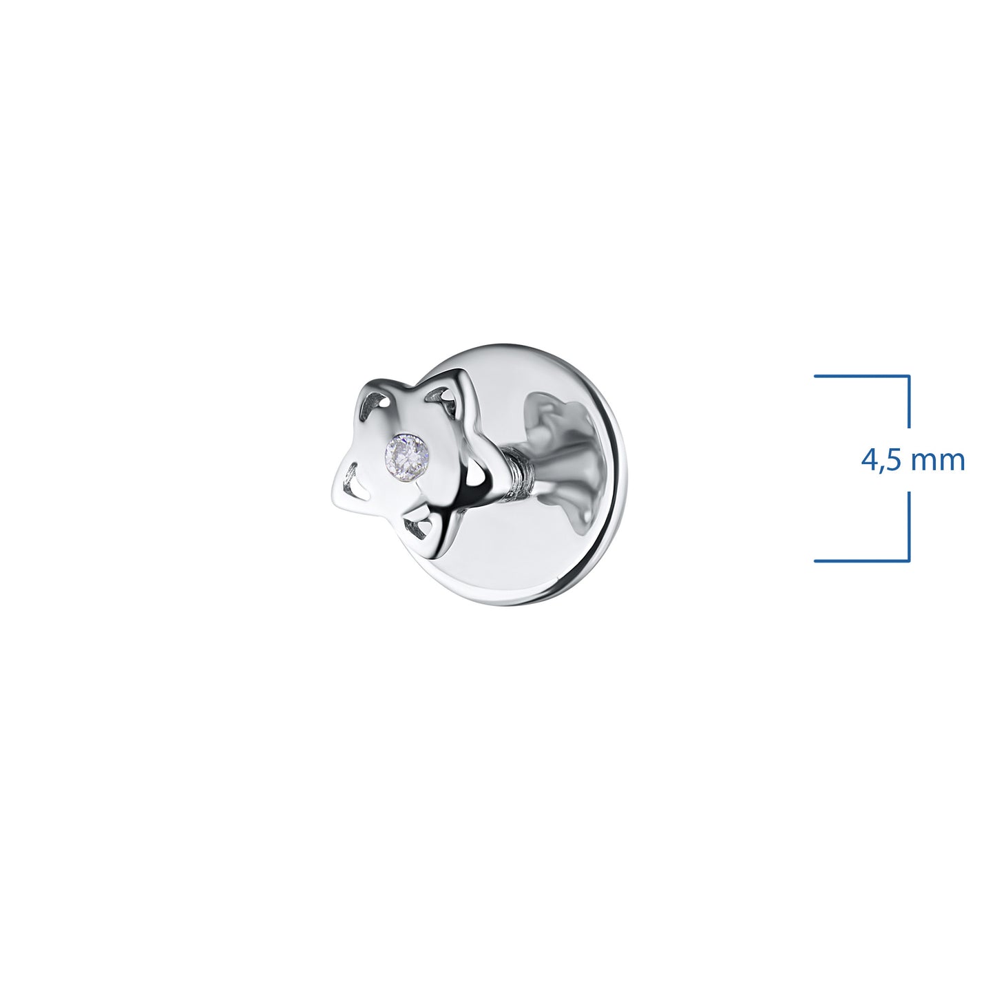 Sterling Silver Earring Studs with Natural Diamonds 0.020 CT.TW