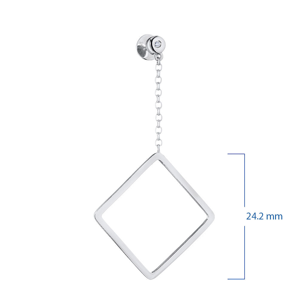 Sterling Silver Earring Studs with Lab-Created Diamonds 0.050 CT.TW