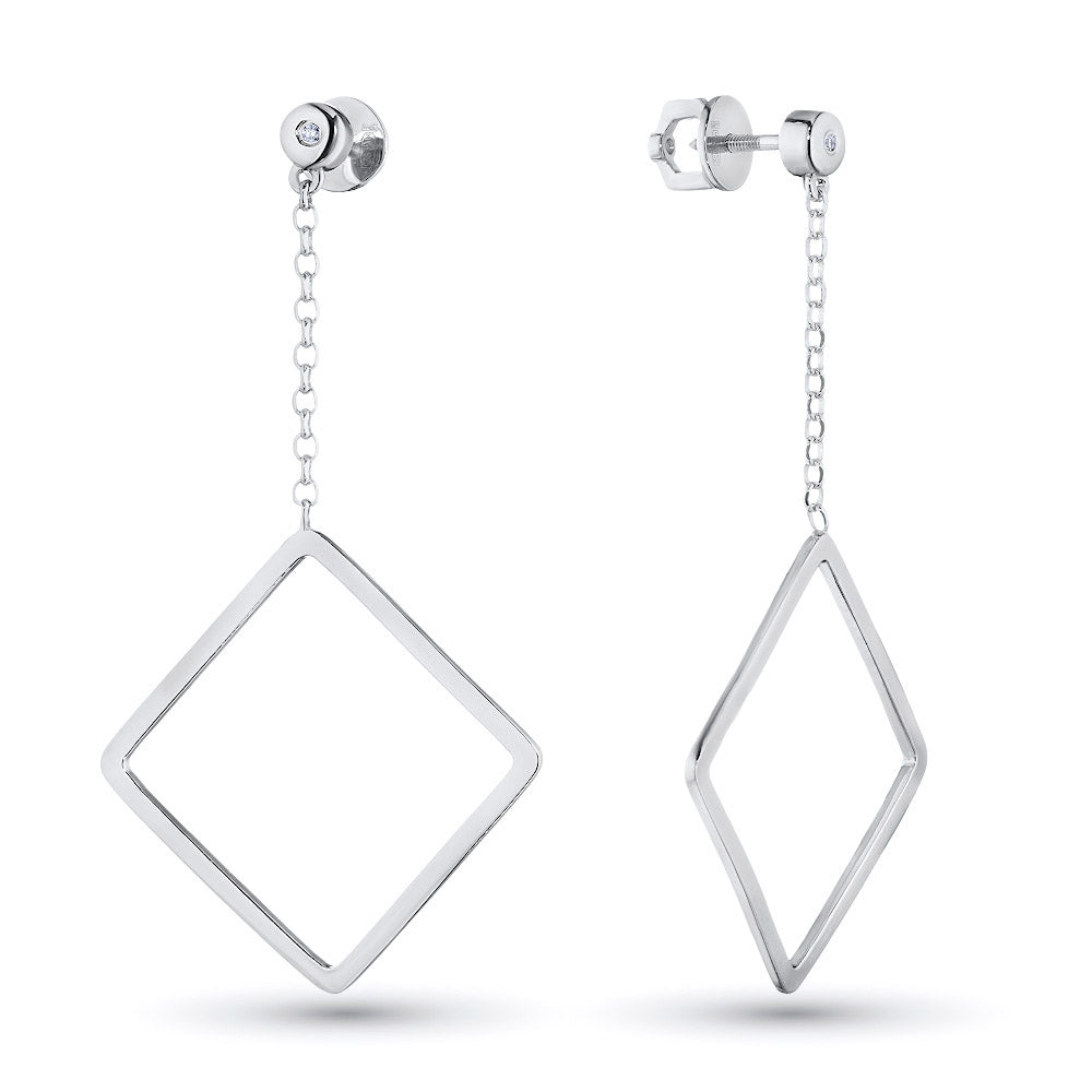 Sterling Silver Earring Studs with Lab-Created Diamonds 0.050 CT.TW