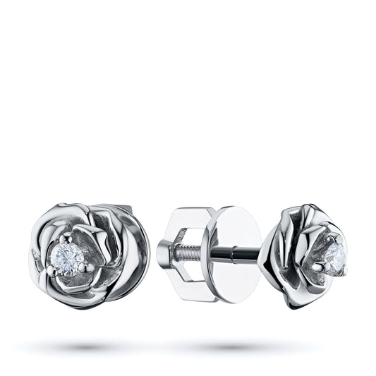 Sterling Silver Earring Studs with Lab-Created Diamonds 0.090 CT.TW