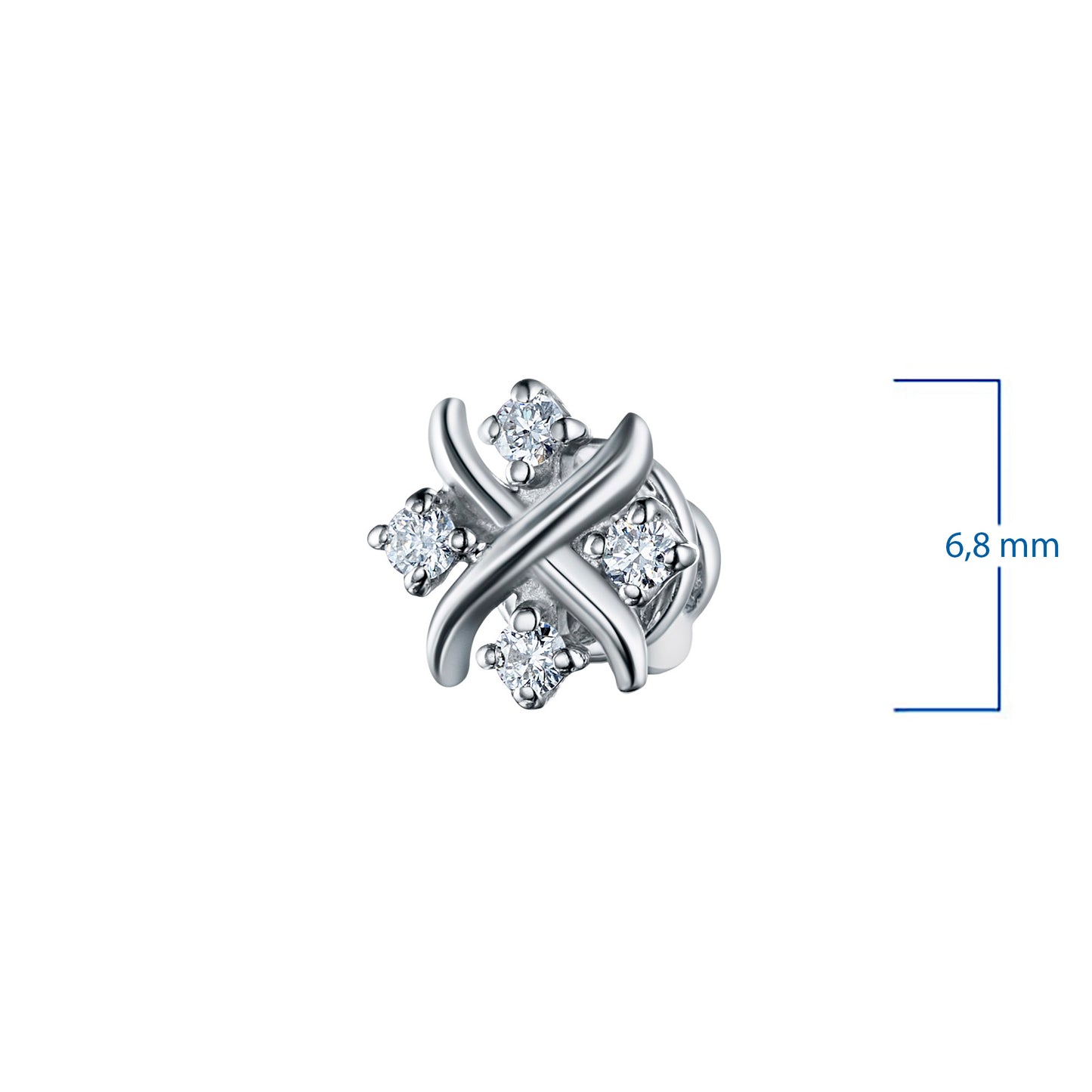 Sterling Silver Earring Studs with Lab-Created Diamonds 0.160 CT.TW