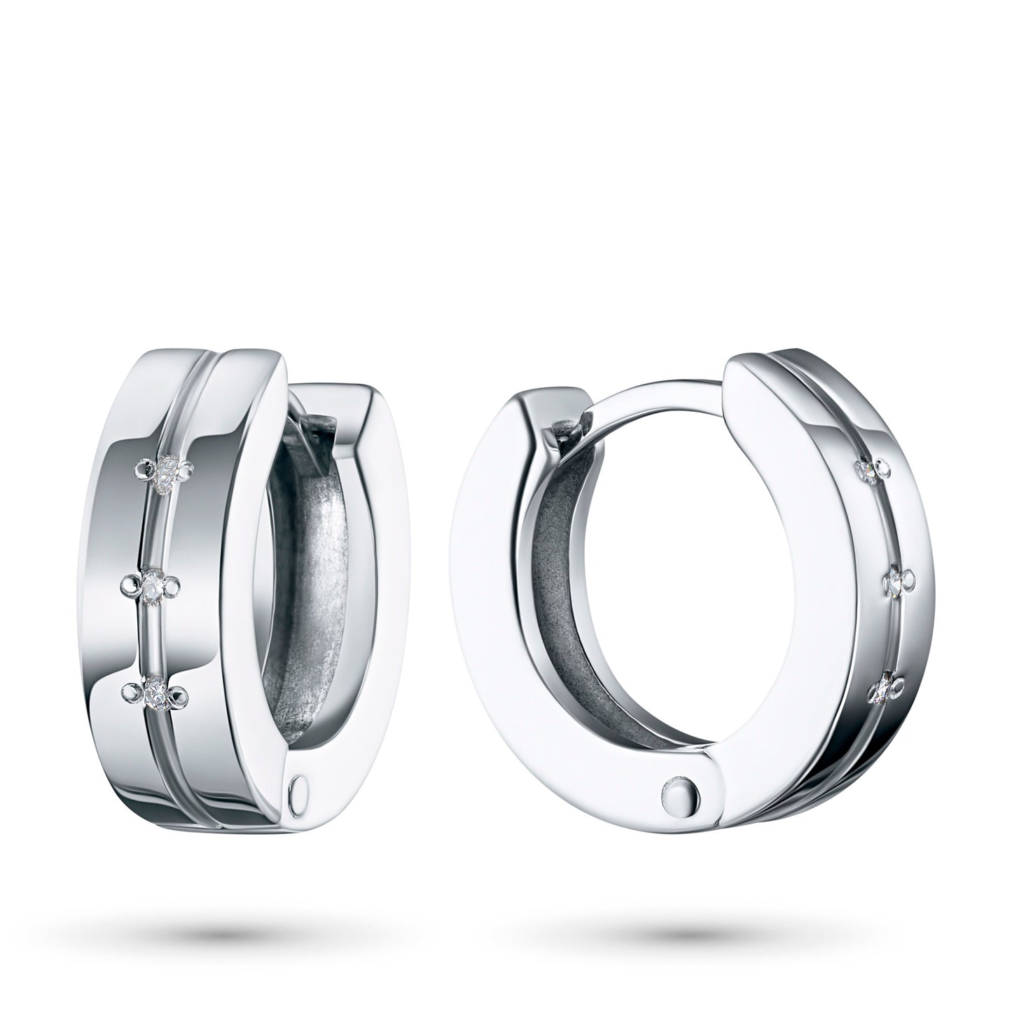 Sterling Silver Earrings with Lab-Created Diamonds 0.040 CT.TW