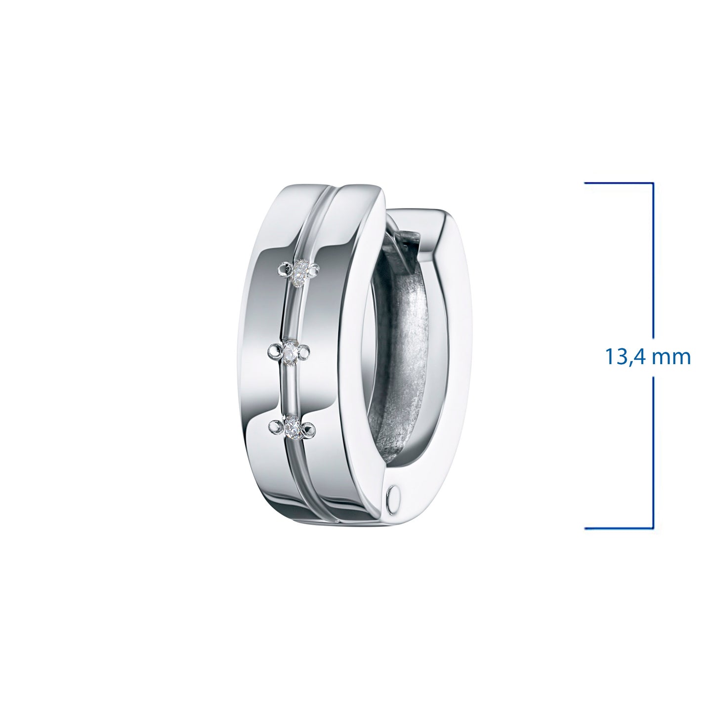 Sterling Silver Earrings with Lab-Created Diamonds 0.040 CT.TW