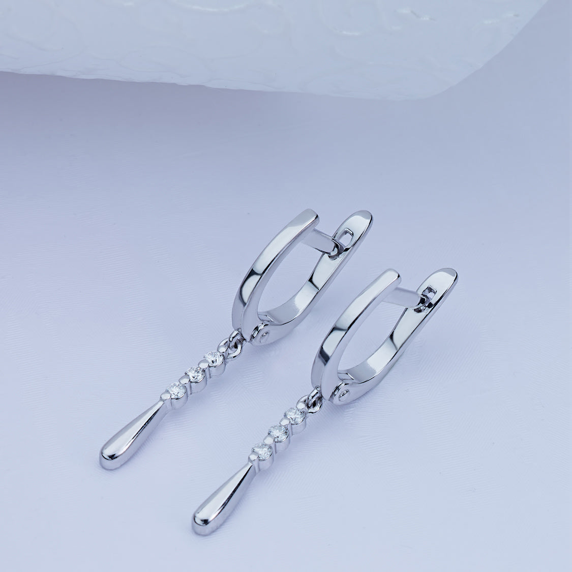 Sterling Silver Earrings with Lab-Created Diamonds 0.360 CT.TW