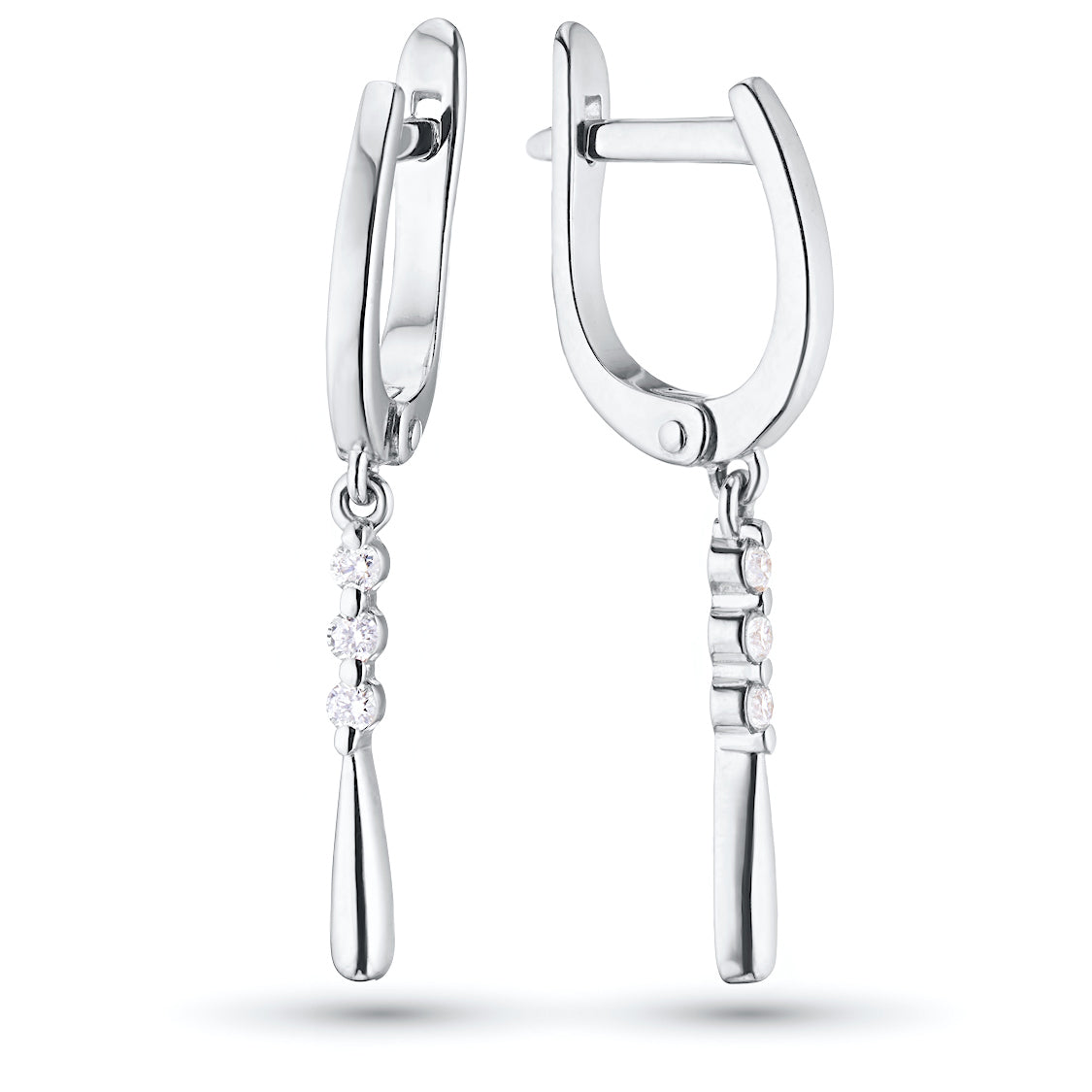 Sterling Silver Earrings with Lab-Created Diamonds 0.360 CT.TW