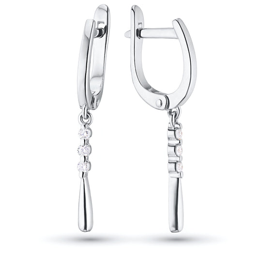 Sterling Silver Earrings with Lab-Created Diamonds 0.360 CT.TW