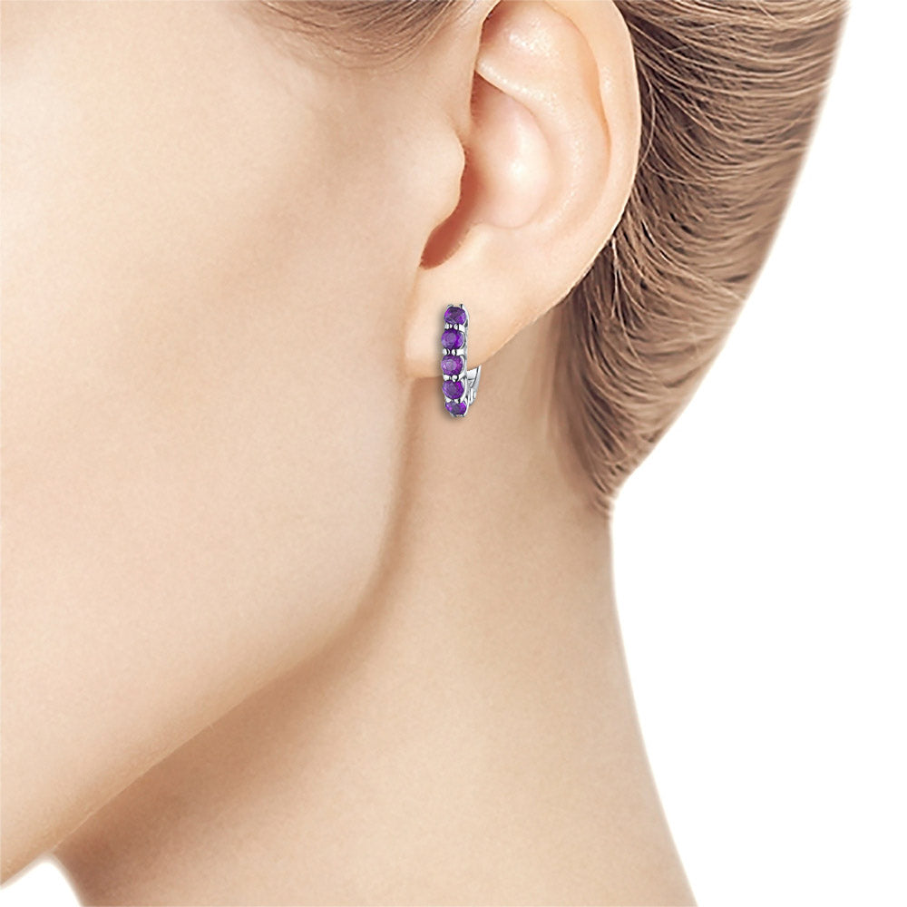 Sterling Silver Earrings with Lab-Created Diamonds 4.900 CT.TW
