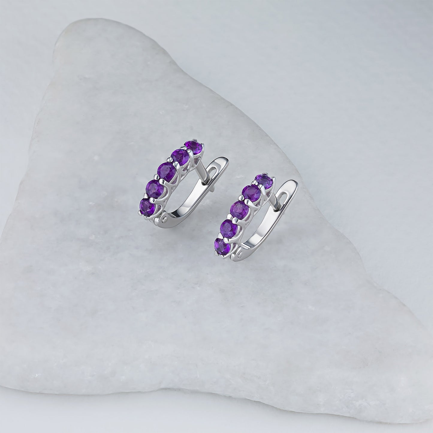 Sterling Silver Earrings with Lab-Created Diamonds 4.900 CT.TW