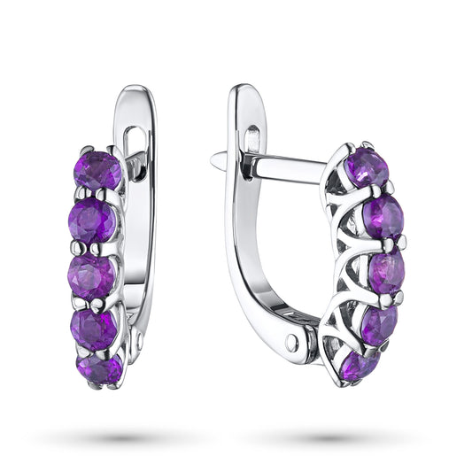 Sterling Silver Earrings with Lab-Created Diamonds 4.900 CT.TW
