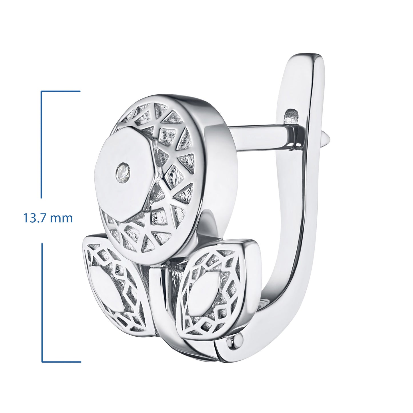 Sterling Silver Earrings with Lab-Created Diamonds 0.020 CT.TW
